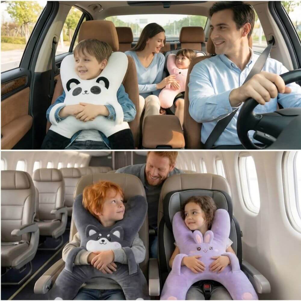 Kids H-Shaped Car Travel Pillow