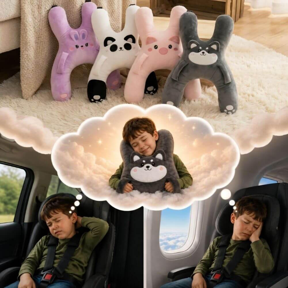 Kids H-Shaped Car Travel Pillow